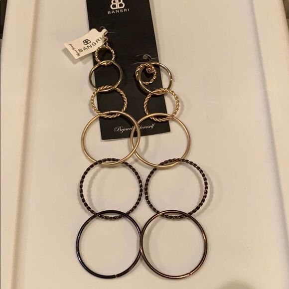 𝅺nwt Bansri multi hoop lynx “in the swing” earrings - Picture 2 of 2